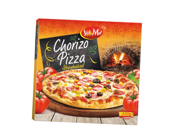 Stenugnspizza chorizo