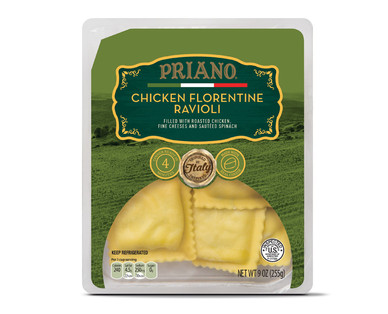 Priano Chicken Florentine Ravioli or Italian Sausage Mezzaluna