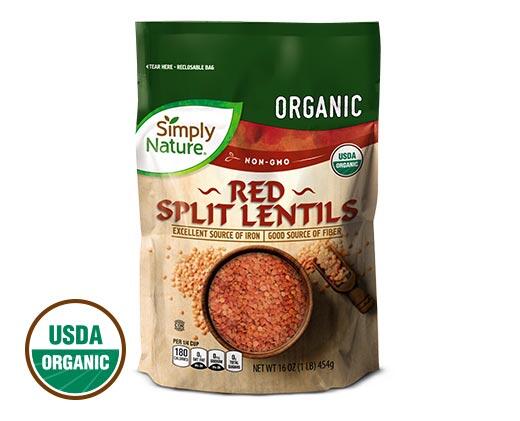 Simply Nature 
 Organic Green or Red Split Lentils