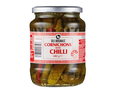 European Style Cornichons with Chilli 680g