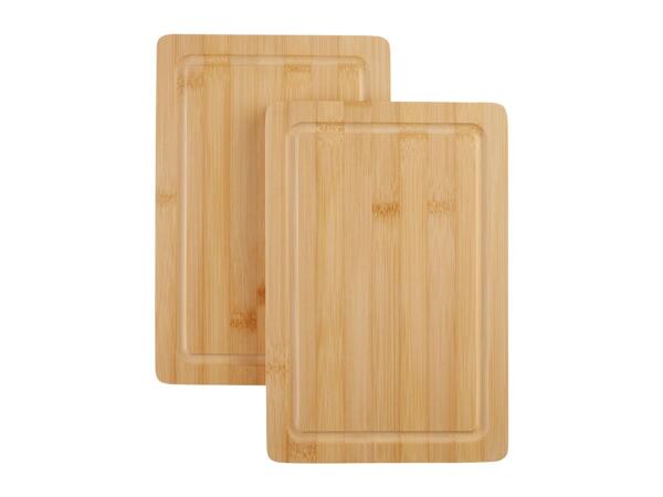 Livarno Home Bamboo Chopping Board Set - Pack of 2