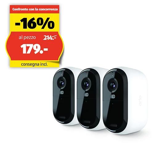 ARLO IP Telecamera Essential Outdoor FHD (Gen 2), VMC2350, bianco, set da 3