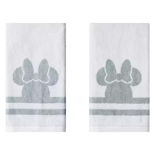 2 Pack Cotton Hand Towels - Minnie Ears, White