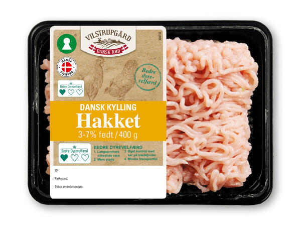 Hakket oksekød eller dansk hakket kyllingekød