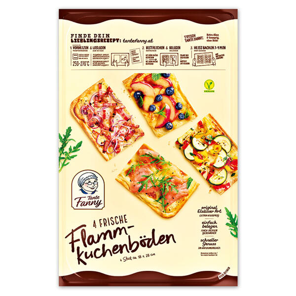 4 frische Flammkuchenböden