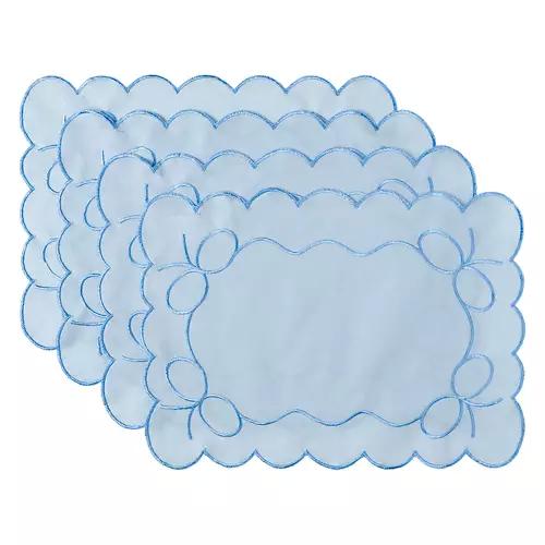 4 Pack Placemats - Blue Bow