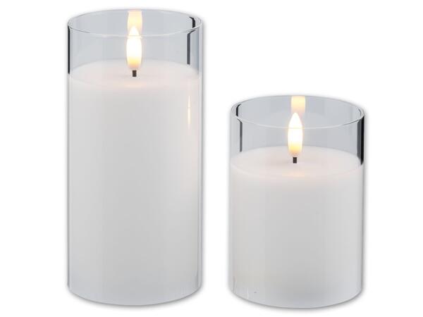 LED-Echtwachskerze im Glas