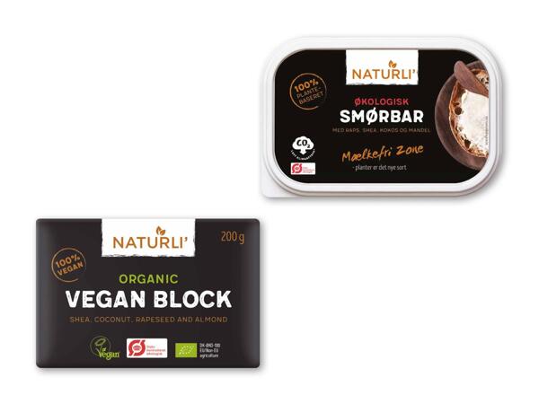Naturli‘ vegansk blok eller økologisk smørbar