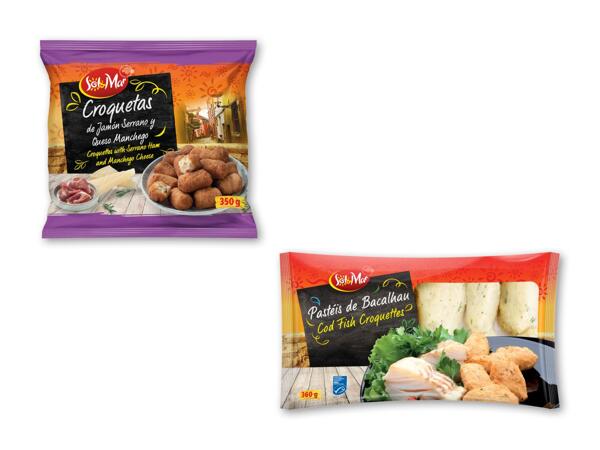 SOL & MAR Kroketter med torsk eller serranoskinke