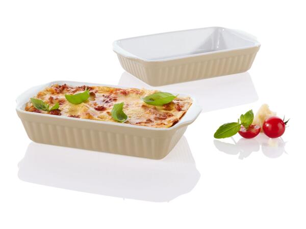 Livarno Home Beige Stoneware Oven Dish - Small - Set of 2