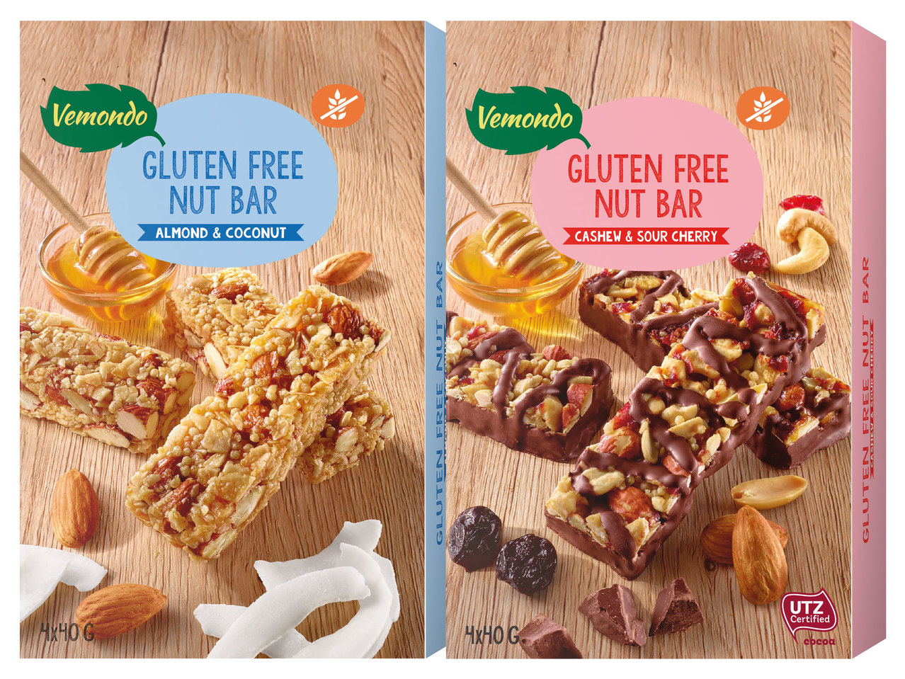 VEMONDO Glutenfreie Frucht- oder Nussriegel