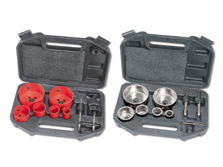 Set de scies cloches bi-métal/carbure, 9 pièces