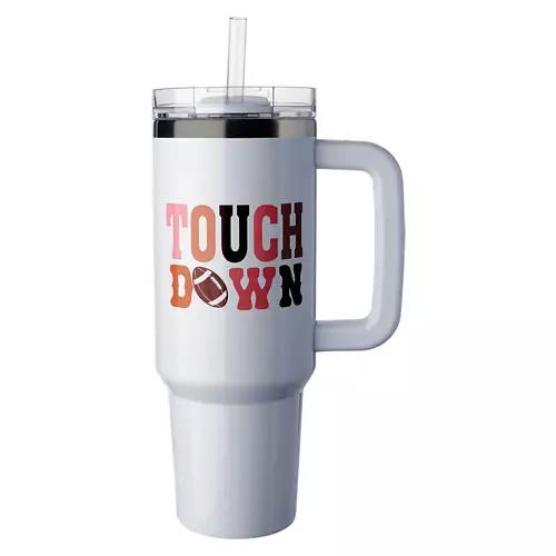 40 oz Thirst Crusher Tumbler - White Touchdown