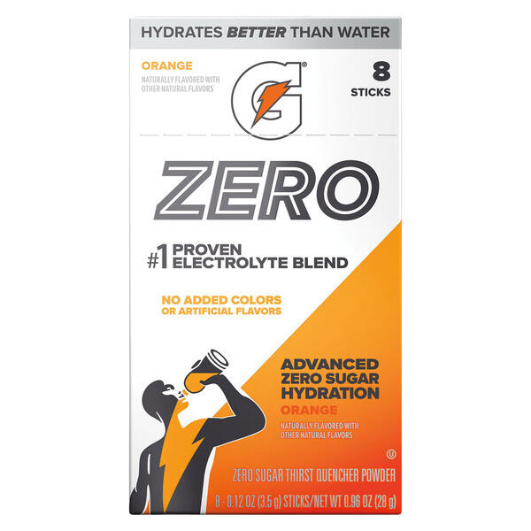 Gatorade G Zero Electrolyte Sticks, Orange