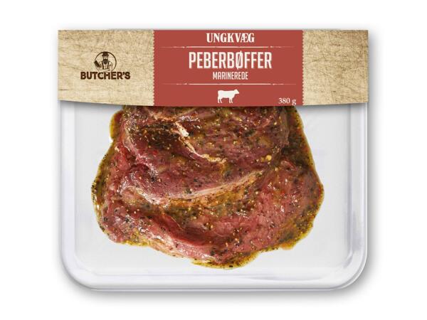 Ribeye steak, peberbøffer eller tykstegsbøffer