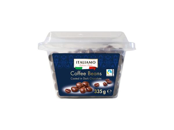 Kaffebönor med mörk choklad