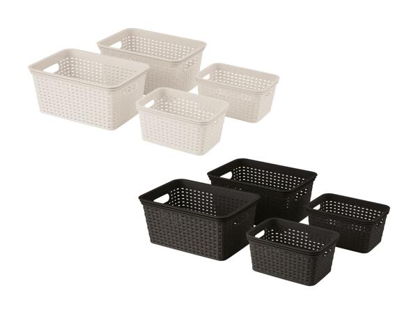 Set de corbeilles de rangement, 4 pièces