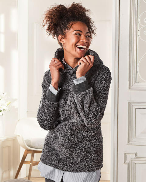 Avenue Ladies' Grey Borg Hoody