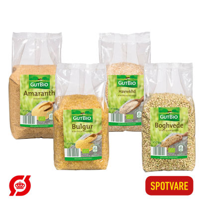 Økologisk havreklid, bulgur, boghvede og amaranth