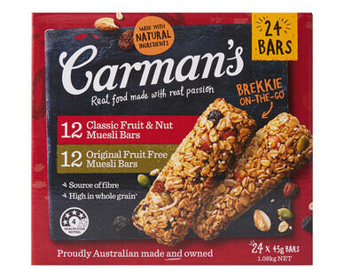 Carman's Muesli Bars 24pk/1.08kg