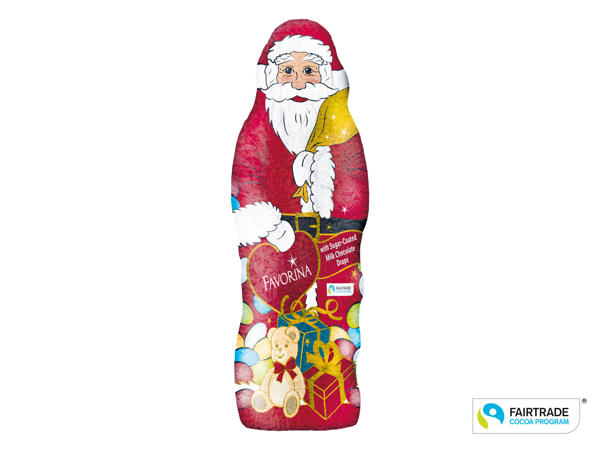 Tomte fylld med chokladlinser