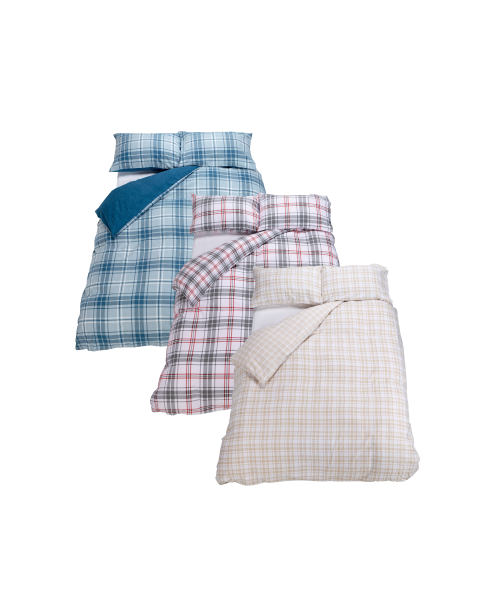 Check Cotton Double Duvet Set