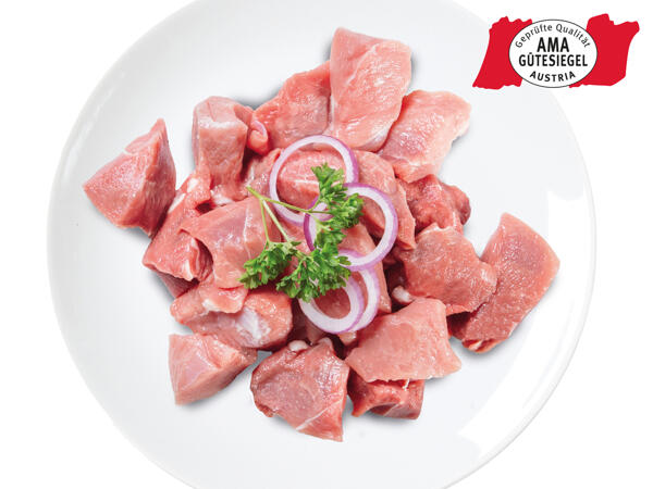 Frisches Schweinefleisch gewürfelt