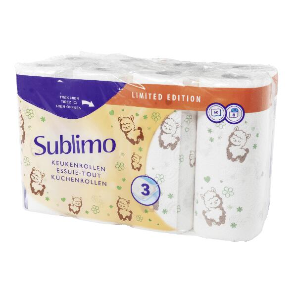 SUBLIMO(R) 				Huishoudrollen, 8 st.