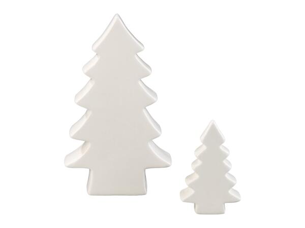 Porcelain Tealight Holder Set or Decorative Christmas Trees, 2 pieces