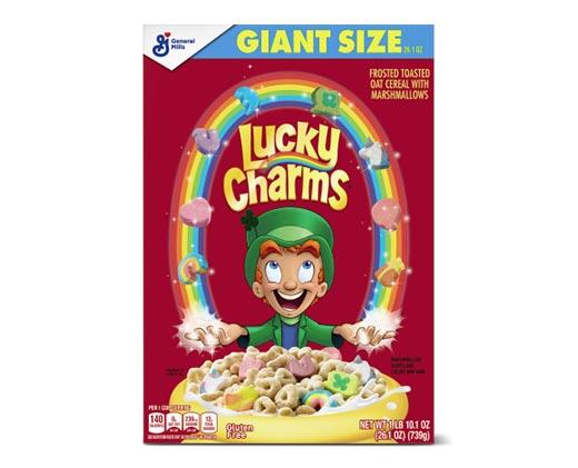 General Mills 
 Lucky Charms or Reese's PB Puffs