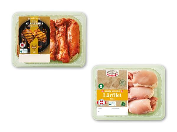 Kyllingespareribs eller dansk kyllingelårfilet