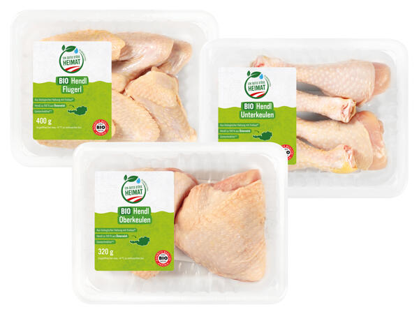 Frische Bio-Hendlteile