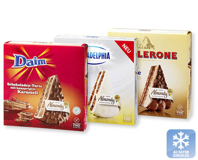 Tourtes surgelées DAIM/PHILADELPHIA/TOBLERONE