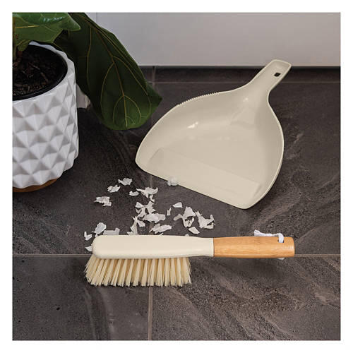 Premium Dustpan and Brush Set, Beige