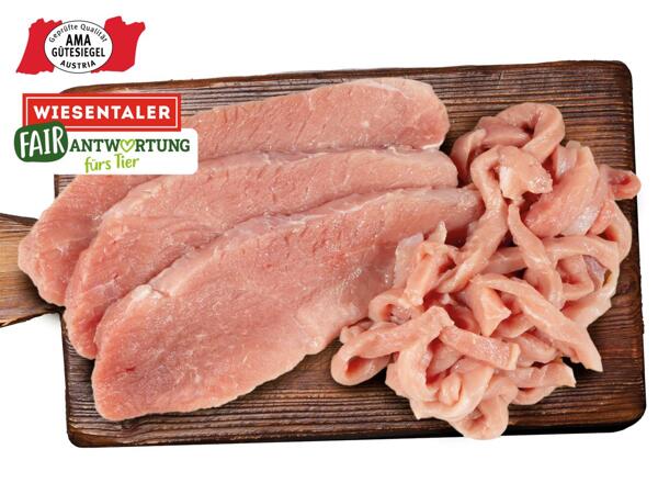 Frische Tierwohl Schnitzel oder frisches Geschnetzeltes