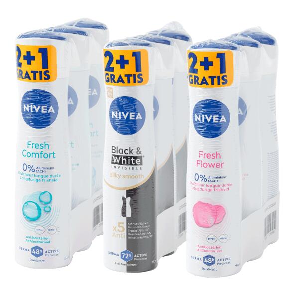 NIVEA(R) 				Spray déodorant, 3 pcs