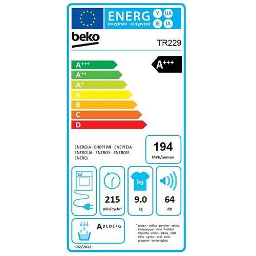 BEKO Wäschetrockner TR229, 9 kg, A+++, Weiss