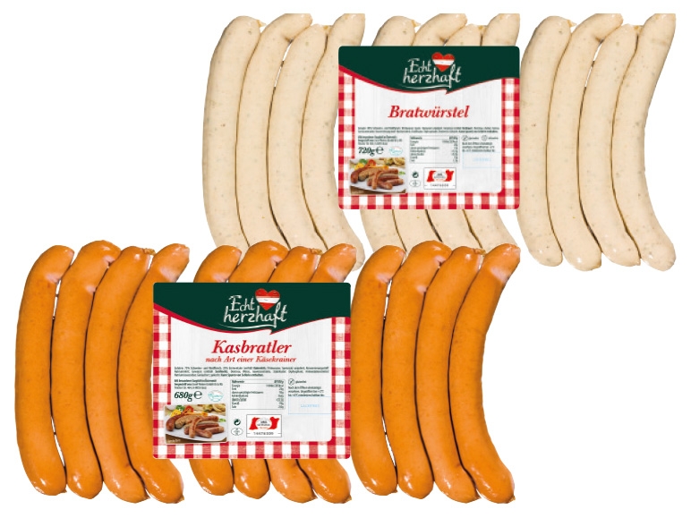 ECHT HERZHAFT Kasbratler oder Bratwürstel