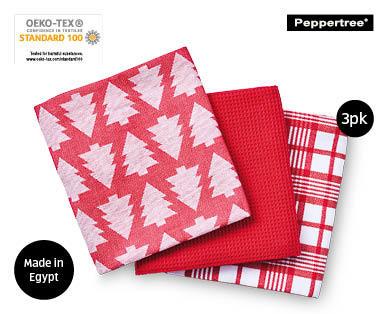Egyptian Cotton 3 Piece Tea Towel Pack