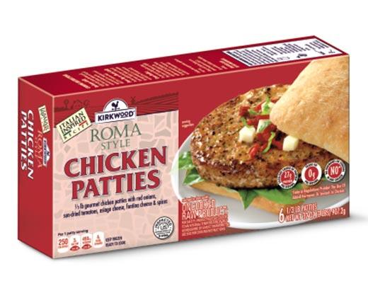 Kirkwood 
 Roma or Hawaiian Chicken Patties