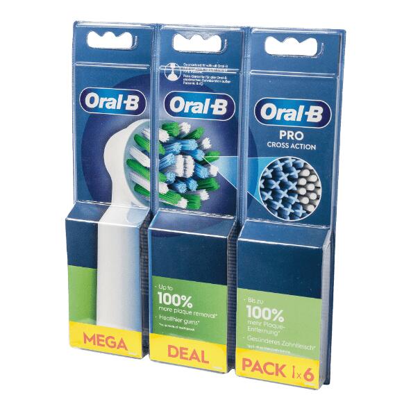 ORAL-B(R) 				Brossettes CrossAction, 6 pcs