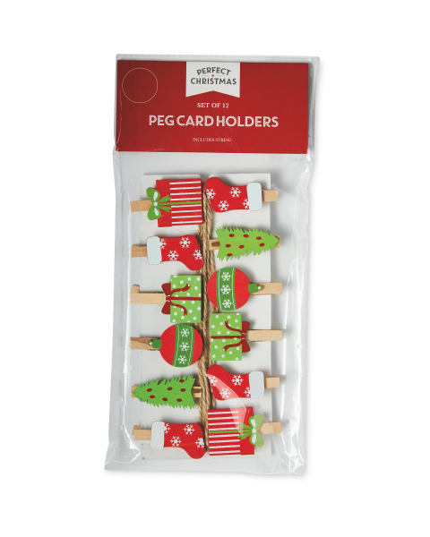 Christmas Peg Card Holders With Cord