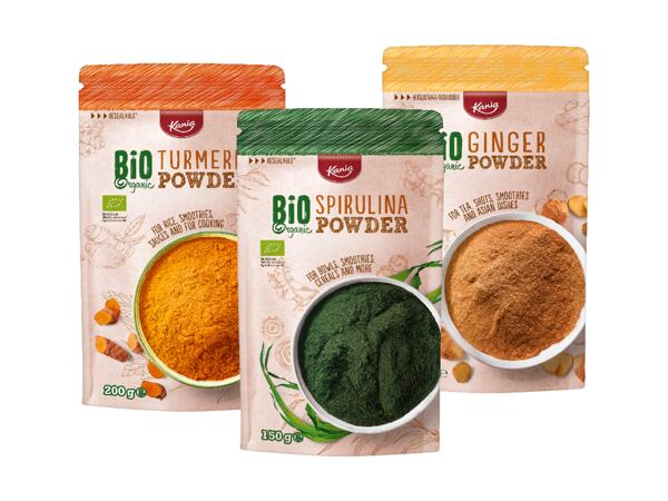 Organic Grounded Turmeric, Spirulina Algae or Ginger