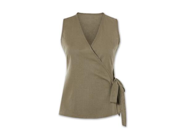 Damen Leinen Blusentop