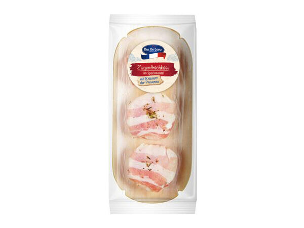Ziegenfrischkäse im Speckmantel