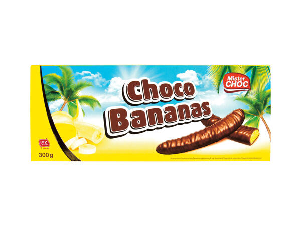 Spuma de zahăr cu banane în ciocolată
