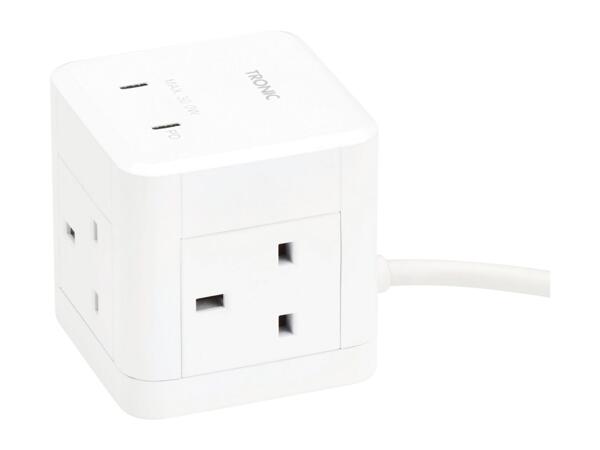 Tronic White Socket Cube With USB Ports