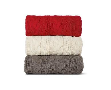 Huntington Home Cable Knit Throw