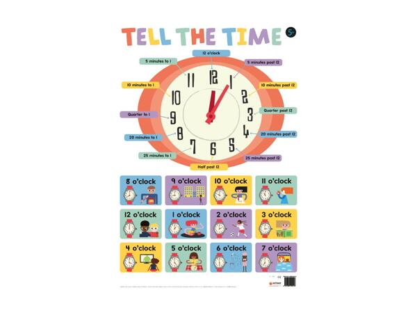 Tell The Time Educational Wall Chart Assortment