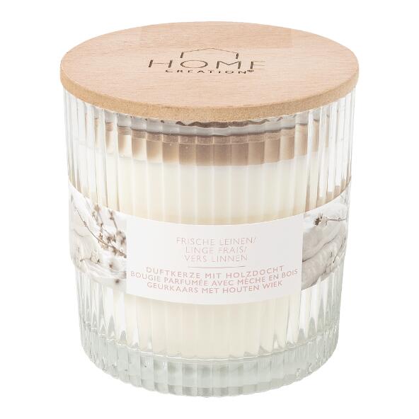 HOME CREATION(R) 				Bougie parfumée à mèche en bois